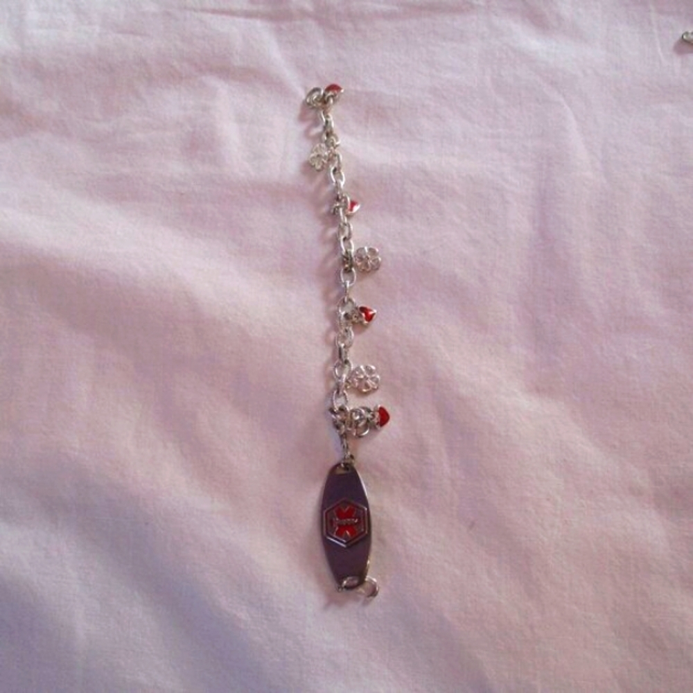 Medic Alert Bracelet & Necklace for Diabetics with “Diabetic” on Reverse